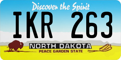 ND license plate IKR263