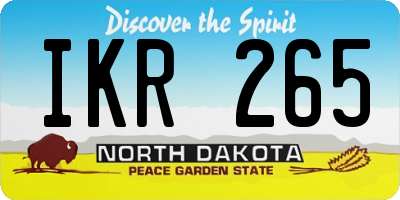 ND license plate IKR265
