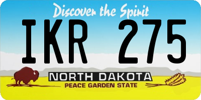 ND license plate IKR275