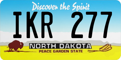 ND license plate IKR277