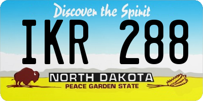 ND license plate IKR288