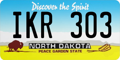 ND license plate IKR303