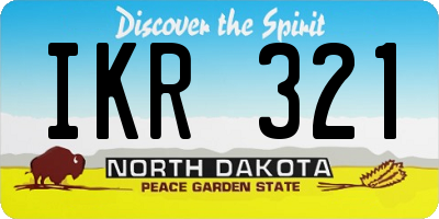 ND license plate IKR321