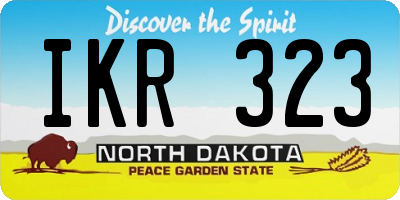 ND license plate IKR323