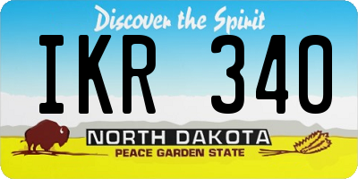 ND license plate IKR340