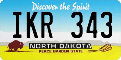 ND license plate IKR343