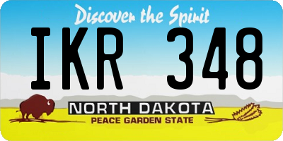 ND license plate IKR348
