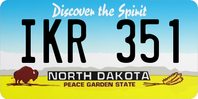 ND license plate IKR351