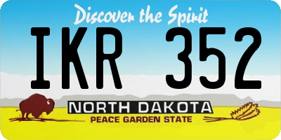 ND license plate IKR352