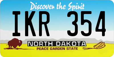 ND license plate IKR354