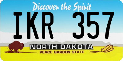 ND license plate IKR357
