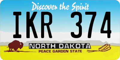 ND license plate IKR374