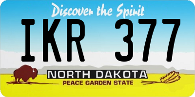 ND license plate IKR377