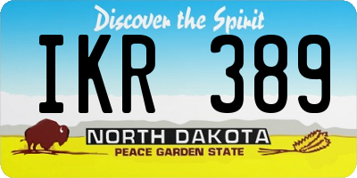 ND license plate IKR389