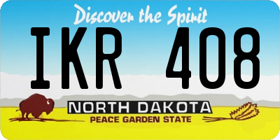 ND license plate IKR408