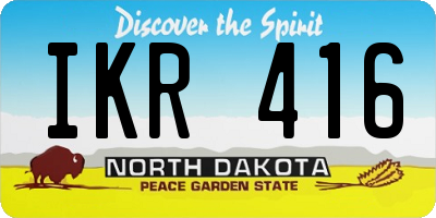 ND license plate IKR416