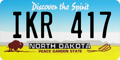 ND license plate IKR417