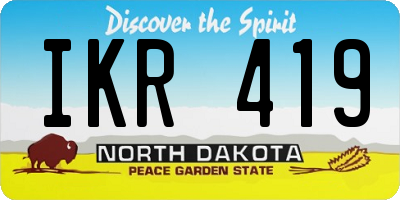 ND license plate IKR419