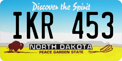 ND license plate IKR453
