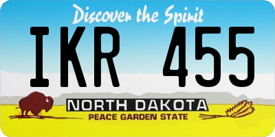 ND license plate IKR455