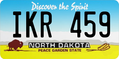ND license plate IKR459