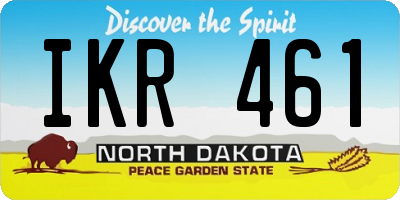 ND license plate IKR461