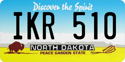 ND license plate IKR510