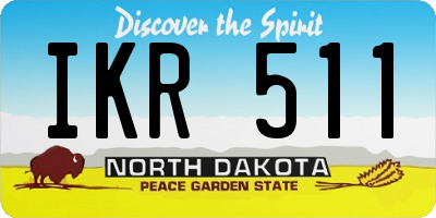 ND license plate IKR511