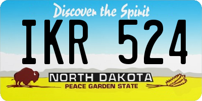 ND license plate IKR524
