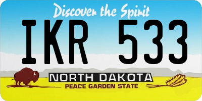 ND license plate IKR533