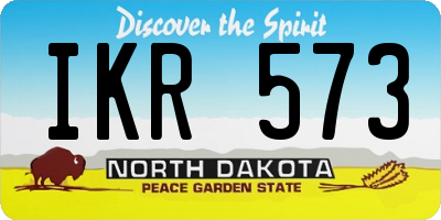ND license plate IKR573