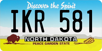 ND license plate IKR581