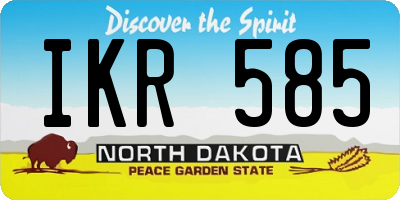 ND license plate IKR585