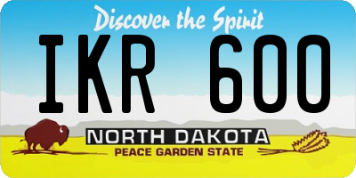 ND license plate IKR600