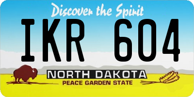 ND license plate IKR604