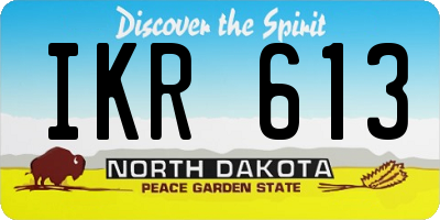 ND license plate IKR613