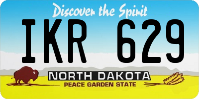 ND license plate IKR629