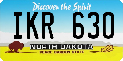 ND license plate IKR630