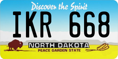 ND license plate IKR668
