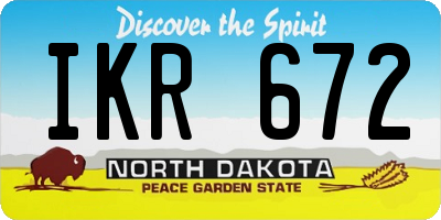 ND license plate IKR672