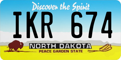 ND license plate IKR674