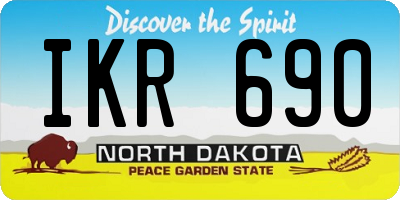 ND license plate IKR690