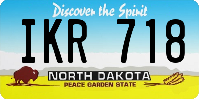 ND license plate IKR718