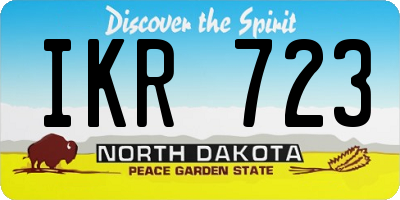 ND license plate IKR723