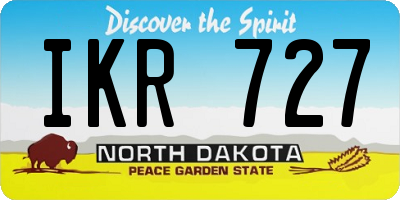 ND license plate IKR727