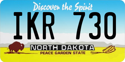 ND license plate IKR730