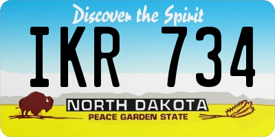ND license plate IKR734