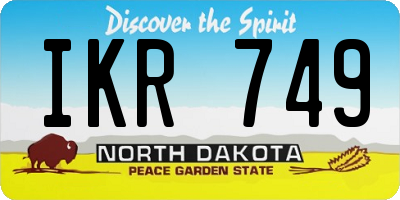 ND license plate IKR749