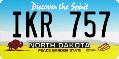 ND license plate IKR757