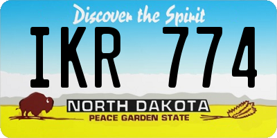 ND license plate IKR774